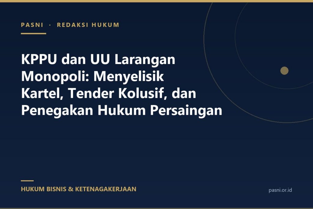 KPPU dan UU Larangan Monopoli: Menyelisik Kartel, Tender Kolusif, dan Penegakan Hukum Persaingan